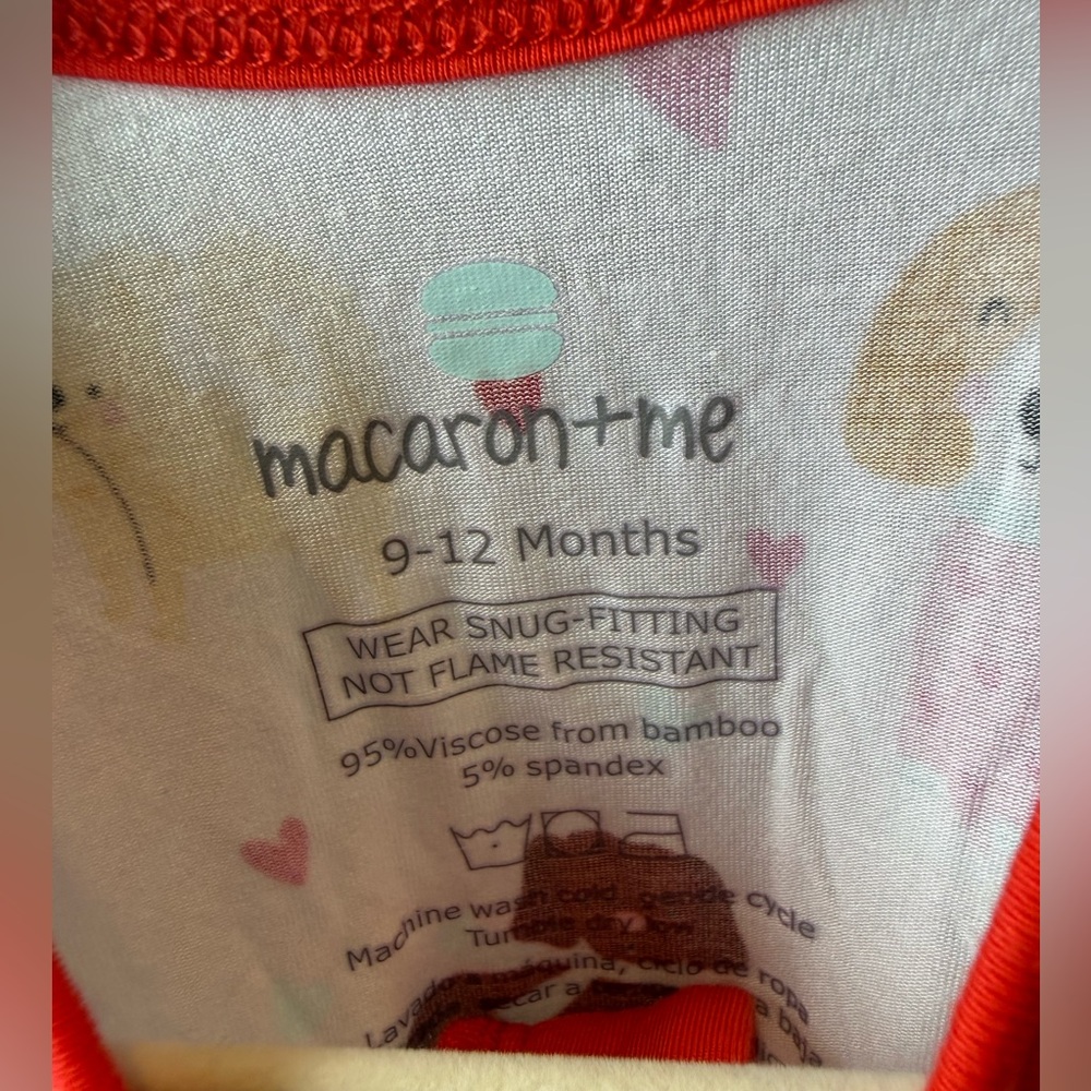 Luv Pups Valentine’s Day Bamboo Footsie Sleeper by Macaron+Me - EUC - Picture 5 of 7
